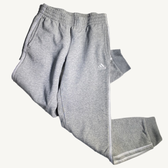 adidas Pants - Adidas Grey & White Sweatpants With Scrunch Waist and Ankles Size Large